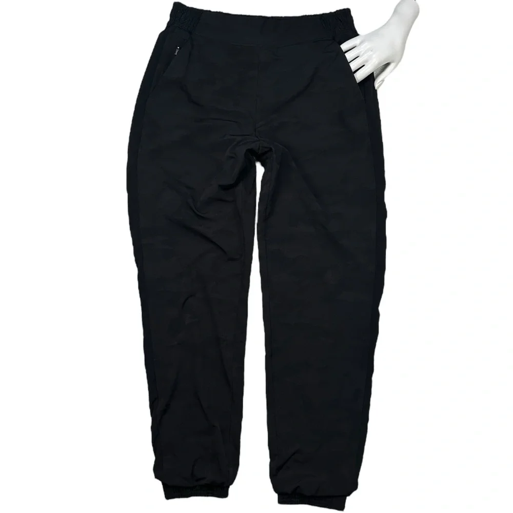 Athleta Brooklyn Textured Lined Black Camo Lux Jogger 6 ‎ #631615